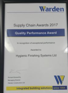 Warden Construction Quality Performance Award 2017